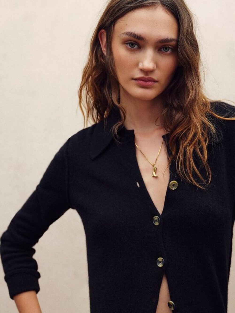 Free People Paloma Cashmere Cardigan Black S $158